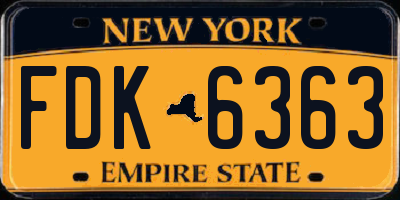 NY license plate FDK6363