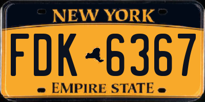 NY license plate FDK6367