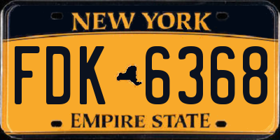 NY license plate FDK6368