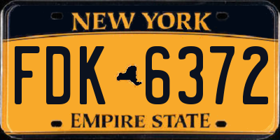 NY license plate FDK6372