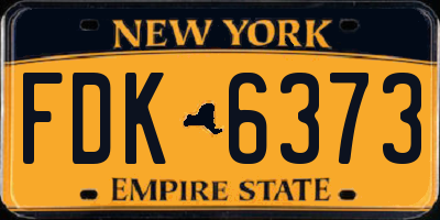 NY license plate FDK6373