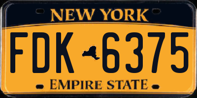 NY license plate FDK6375