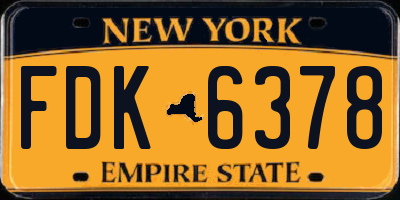 NY license plate FDK6378