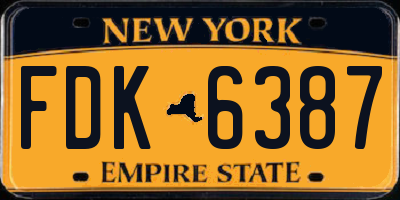NY license plate FDK6387