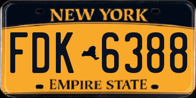 NY license plate FDK6388