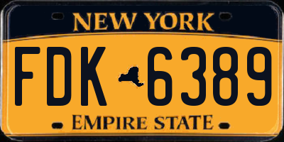 NY license plate FDK6389