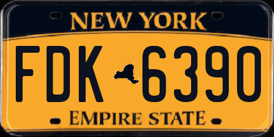 NY license plate FDK6390