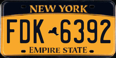 NY license plate FDK6392