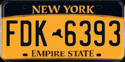 NY license plate FDK6393