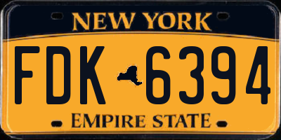 NY license plate FDK6394