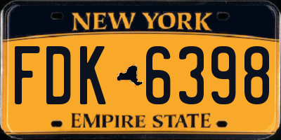 NY license plate FDK6398
