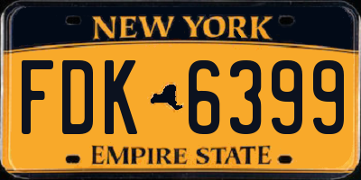 NY license plate FDK6399