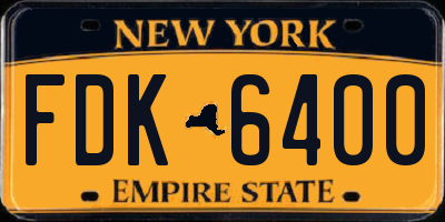 NY license plate FDK6400