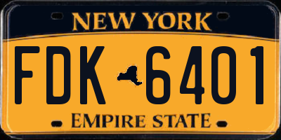 NY license plate FDK6401