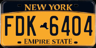 NY license plate FDK6404