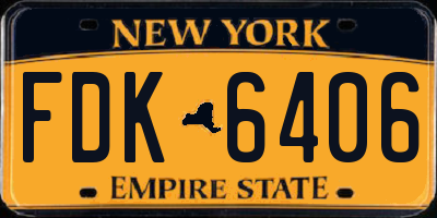 NY license plate FDK6406