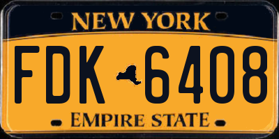 NY license plate FDK6408