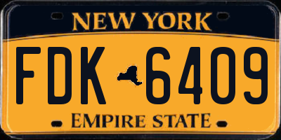 NY license plate FDK6409