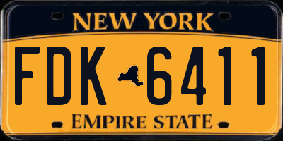 NY license plate FDK6411