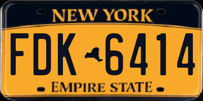 NY license plate FDK6414