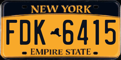 NY license plate FDK6415