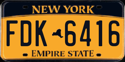 NY license plate FDK6416