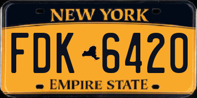 NY license plate FDK6420