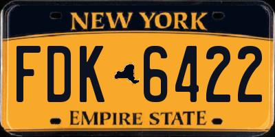 NY license plate FDK6422