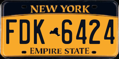 NY license plate FDK6424