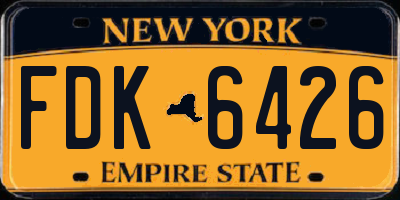 NY license plate FDK6426