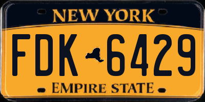 NY license plate FDK6429