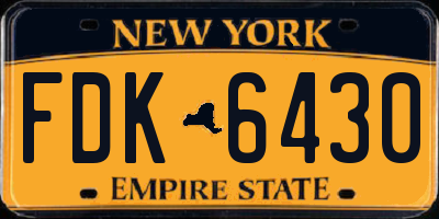 NY license plate FDK6430