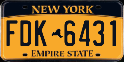 NY license plate FDK6431