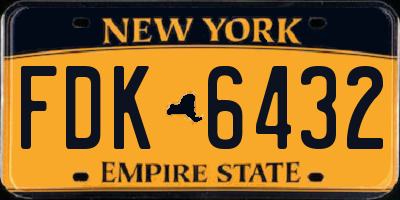 NY license plate FDK6432