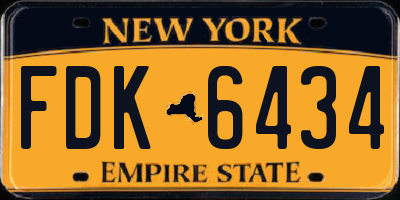 NY license plate FDK6434