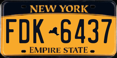 NY license plate FDK6437