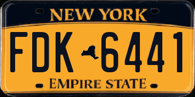 NY license plate FDK6441