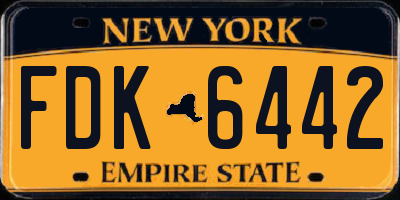 NY license plate FDK6442