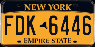 NY license plate FDK6446