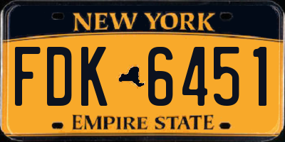 NY license plate FDK6451
