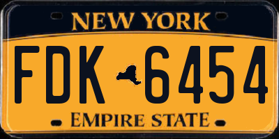NY license plate FDK6454