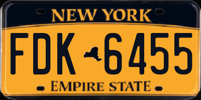 NY license plate FDK6455