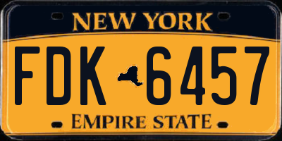 NY license plate FDK6457