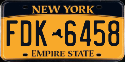 NY license plate FDK6458