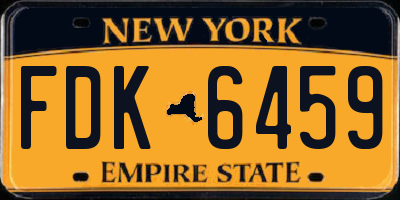 NY license plate FDK6459