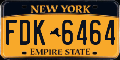NY license plate FDK6464