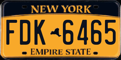 NY license plate FDK6465