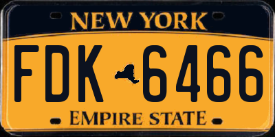 NY license plate FDK6466