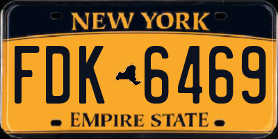 NY license plate FDK6469