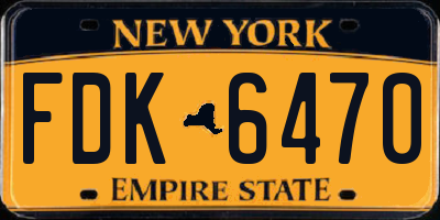 NY license plate FDK6470